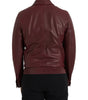 Dolce & Gabbana Maroon Exotic Leather Zip Biker Coat Jacket