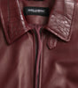 Dolce & Gabbana Maroon Exotic Leather Zip Biker Coat Jacket