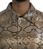 Dolce & Gabbana Beige Exotic Leather Biker Blouson Jacket
