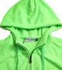 Dolce &amp; Gabbana Neon Green Hooded Full Zip Top Sweater