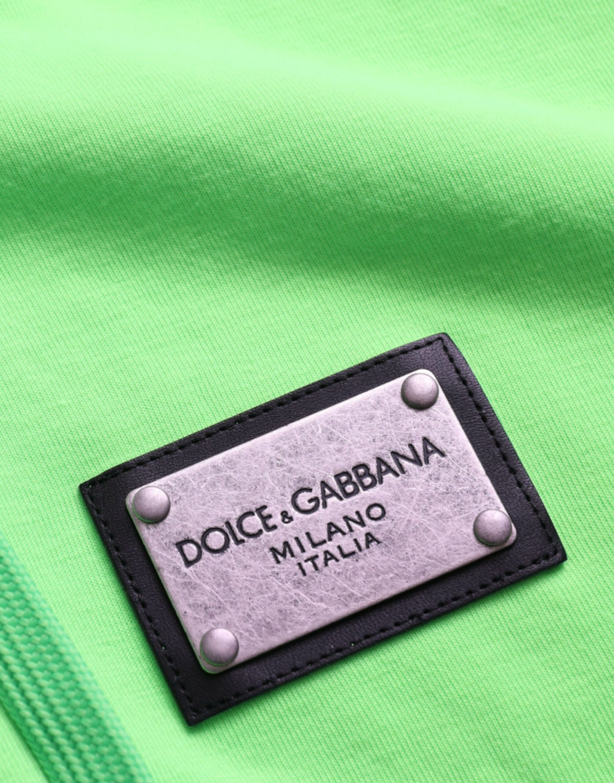 Dolce &amp; Gabbana Neon Green Hooded Full Zip Top Sweater