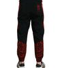 Dolce & Gabbana Black Red Leopard Print Nylon Jogger Pants