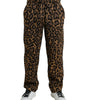Dolce & Gabbana Brown Leopard Print Polyester Jogger Pants