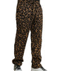 Dolce & Gabbana Brown Leopard Print Polyester Jogger Pants
