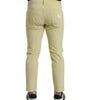 Dolce & Gabbana Yellow Corduroy Logo Plaque Skinny Denim Jeans
