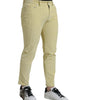Dolce & Gabbana Yellow Corduroy Logo Plaque Skinny Denim Jeans