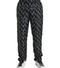 Dolce & Gabbana Black Horseshoe Print Silk Pants
