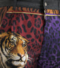 Dolce & Gabbana Multicolor Tiger Leopard Cotton Loose Tapered Pants