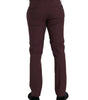 Dolce & Gabbana Maroon Wool Men Slim Fit Dress Pants