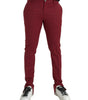 Dolce & Gabbana Red Wool Men Slim Fit Dress Pants