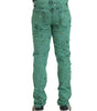 Dolce & Gabbana Green Crystals Cotton Stretch Slim Jeans