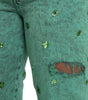Dolce & Gabbana Green Crystals Cotton Stretch Slim Jeans