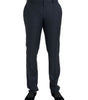 Dolce & Gabbana Blue Wool Men Skinny Dress Pants