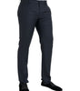 Dolce & Gabbana Blue Wool Men Skinny Dress Pants