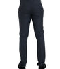 Dolce & Gabbana Blue Wool Men Skinny Dress Pants