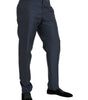 Dolce & Gabbana Blue Wool Men Skinny Dress Pants