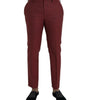 Dolce & Gabbana Maroon Wool Men Skinny Dress Pants