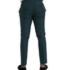 Dolce & Gabbana Green Wool Skinny Slim Dress Pants
