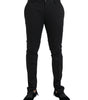 Dolce & Gabbana Black Cotton Stretch Skinny Dress Pants