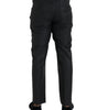 Dolce & Gabbana Black Wool Silk Skinny Dress Pants