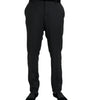 Dolce & Gabbana Black Silk Men Skinny Dress Pants