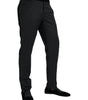 Dolce & Gabbana Black Silk Men Skinny Dress Pants