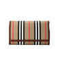 Burberry Hannah Icon Stripe Archive Tan E-Canvas Leather Wallet Crossbody Bag