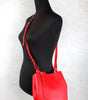 Burberry Lorne Small Red Pebbled Leather Bucket Crossbody Purse Bag