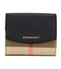 Portefeuille à pression Burberry Luna en cuir grainé noir et toile House Check