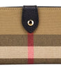Portefeuille à pression Burberry Luna en cuir grainé noir et toile House Check