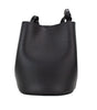 Burberry Lorne Small Black Haymarket Check Pebble Leather Bucket Handbag Purse