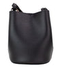 Burberry Lorne Small Black Haymarket Check Pebble Leather Bucket Handbag Purse