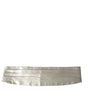 Dolce & Gabbana White Men Wide Waist Silk Belt Cummerbund