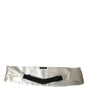 Dolce & Gabbana White Men Wide Waist Silk Belt Cummerbund