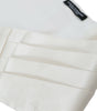 Dolce & Gabbana White Men Wide Waist Silk Belt Cummerbund