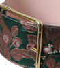 Dolce & Gabbana Multicolor Floral Jacquard Lurex Gold Buckle Belt