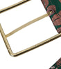 Dolce & Gabbana Multicolor Floral Jacquard Lurex Gold Buckle Belt