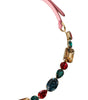 Dolce & Gabbana Pink Leather Crystal Chain Embellished Belt