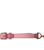 Dolce & Gabbana Pink Leather Crystal Chain Embellished Belt