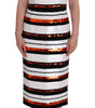 Dolce & Gabbana Multicolored Striped Sequined Stretch Dress