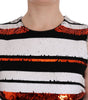 Dolce & Gabbana Multicolored Striped Sequined Stretch Dress