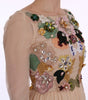 Dolce & Gabbana Pink Silk Floral Crystal Maxi Gown Dress