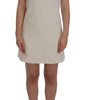Dolce & Gabbana White Wool Stretch Brooch Shift Dress