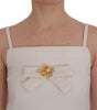 Dolce & Gabbana White Wool Stretch Brooch Shift Dress