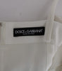 Dolce & Gabbana White Wool Stretch Brooch Shift Dress