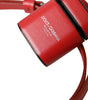 Étui pour Airpods Dolce & Gabbana en cuir de veau rouge avec logo imprimé