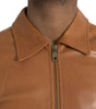 Dolce & Gabbana Brown Lamb Leather Full Zip Blouson Jacket