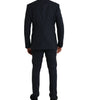 Dolce & Gabbana Dark Blue MARTINI Wool Formal 3 Piece Suit