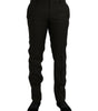 Dolce & Gabbana Dark Brown Wool Slim Fit Formal Pants