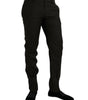 Dolce & Gabbana Dark Brown Wool Slim Fit Formal Pants